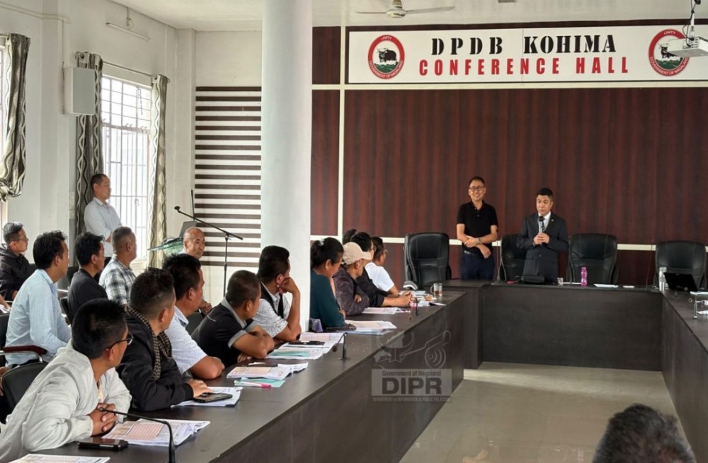 DC Kohima, B Henok Buchem interacts with enumerators and supervisor while visiting the ongoing training programmes on Census 2027  at the DC Office Complex on June 10. (DIPR Photo)